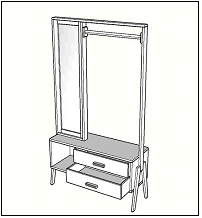 rack hanging and mirror