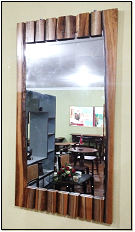 rectangular rustic mirror teak skin large