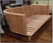sofa w rattan skin webbing