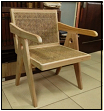 triangle arm chair w rattan skin webbing